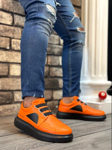 BA0302 Boa Kalın Taban Bağcıksız Tarz Casual Turuncu Erkek Ayakkabı ürün görseli 1