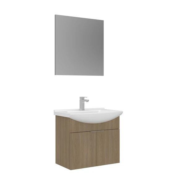 Orka Purus 65 cm Budva Düz Aynalı Banyo Dolabı Takımı (Asma) ürün görseli 1