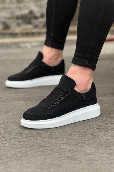 Wagoon WG018 Siyah Kot Kumaş Erkek Casual Ayakkabı ürün görseli 1