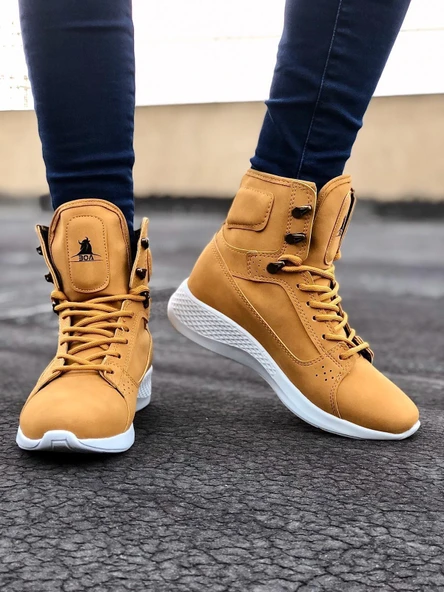 BA0600 Bağcıklı Camel Sarı Kısa Boksör Unisex Spor Postal Bot ürün görseli 1