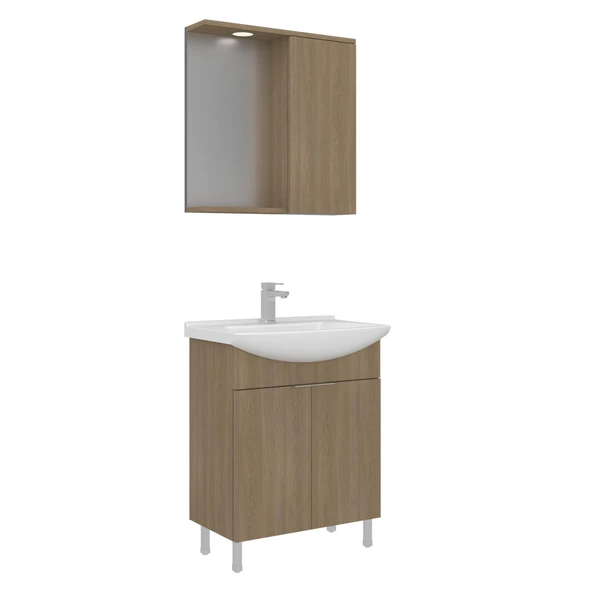 Orka Purus 65 cm Budva Spot Aynalı Banyo Dolabı Takım (Ayaklı) ürün görseli 1