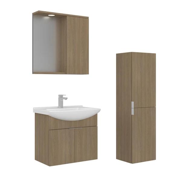 Orka Purus 65 cm Budva Spot Aynalı Banyo Dolabı Takım ve Boy Dolabı (Asma) ürün görseli 1