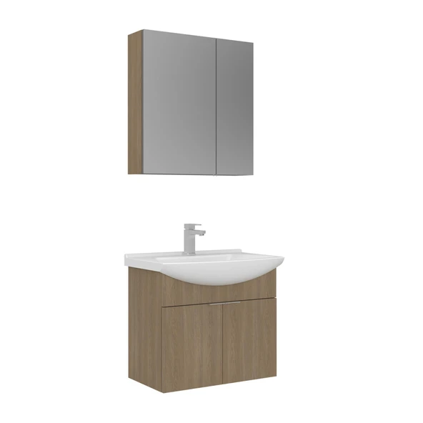 Orka Purus 65 cm Budva Ayna Dolaplı Banyo Dolabı Takım (Asma) ürün görseli 1