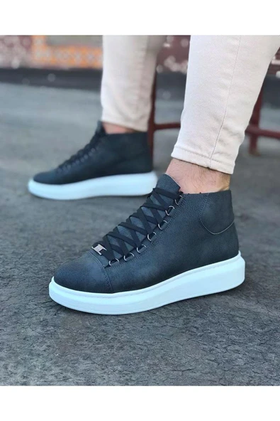 Wagoon WG032 Gri Bağcıklı Sneakers  Yarım Bilek Bot ürün görseli 1