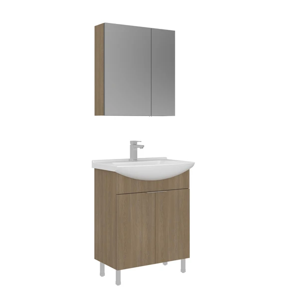 Orka Purus 65 cm Budva Ayna Dolaplı Banyo Dolabı Takım (Ayaklı) ürün görseli 1