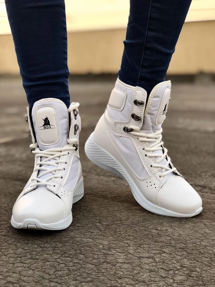 BA0600 Bağcıklı Beyaz Boksör Unisex Spor Postal Bot ürün görseli 1