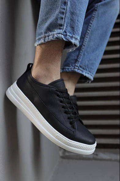 Knack Sneakers Ayakkabı 010 Siyah (Beyaz Taban) ürün görseli 1