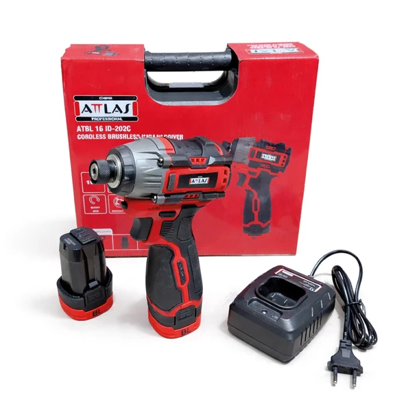 ATTLAS ATBL 16 ID-202C 16V 2x 2.0Ah Li-Ion Çift Akülü Kömürsüz Darbeli Vidalama - A0104084 ürün görseli 1