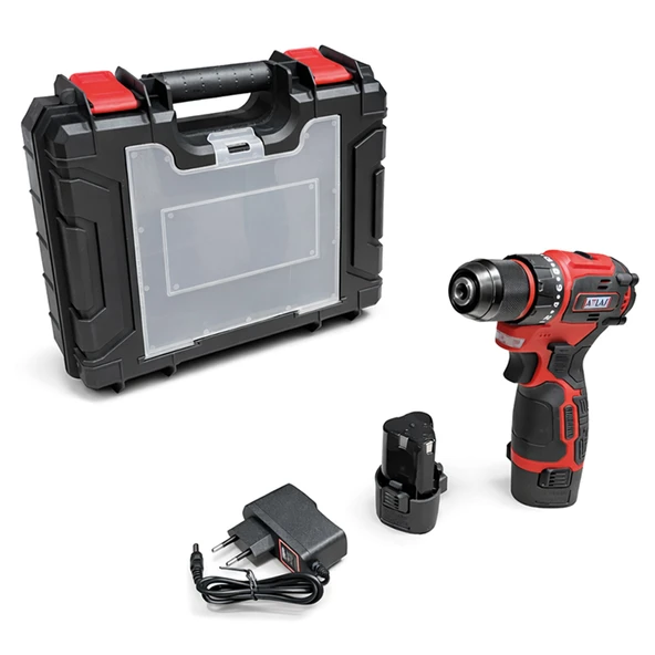 ATTLAS Atbl 12 Cdd-202c 12v 2x 2.0Ah Li-Ion Çift  Akülü Kömürsüz Matkap - A0104085 ürün görseli 1