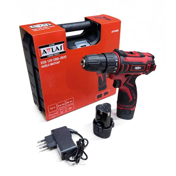 ATTLAS ECO 12V CDD-202C 2Ah Çift Akülü Matkap - A0104086 ürün görseli 1