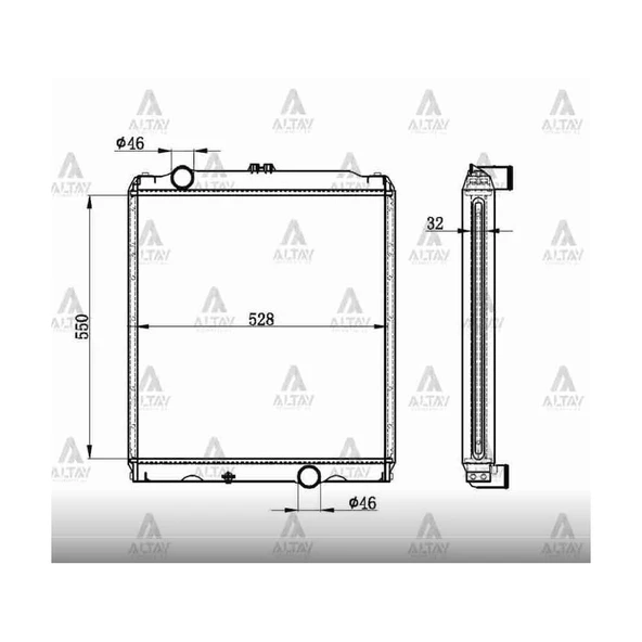 RADYATÖR SU CANTER 659 7.5 TON 32mm M-T BRAZING ürün görseli 1