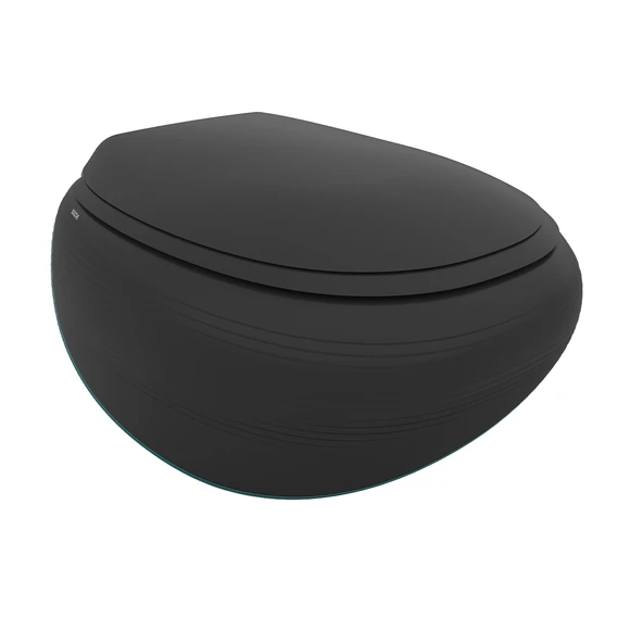 Bocchi Strata Asma Rimless Klozet Mat Siyah Kapak Dahil 1412-004-0128 ürün görseli 1