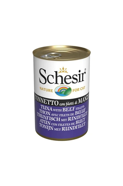 Schesir Tam ve Dengeli Ton Balığı ile Dana Etli Jöle İçinde Kedi Konservesi 140g  Skt: 01/2028 ürün görseli 1