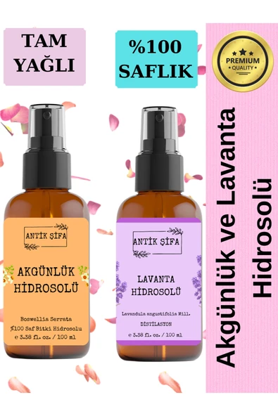 Antik Şifa Akgünlük Suyu ve Lavanta Suyu (100ml+100ml) - Doğal Ak günlük, Sığla ve Lavanta Hidrosolü ürün görseli 1