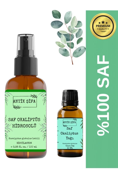 Antik Şifa %100 Saf Okaliptus Uçucu Yağı ve Okaliptus Suyu  10 ml + 100ml ürün görseli 1