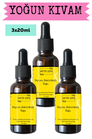 Antik Şifa %100 Saf Kayısı Çekirdeği Yağı - (3 X 20 ML) ürün görseli 1
