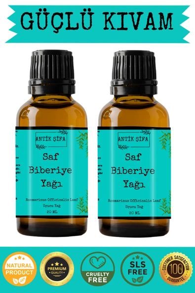 Antik Şifa Biberiye Yağı (20ml + 20 ml)- %100 Saf Seyreltilmemiş Biberiye Uçucu Yağı ürün görseli 1