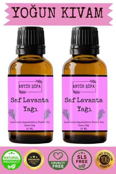 Antik Şifa Lavanta Yağı - 2 X 20 ml (%100 SAF SEYRELTİLMEMİŞ LAVANTA UÇUCU YAĞI) ürün görseli 1