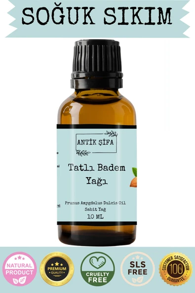 Antik Şifa %100 Saf Tatlı Badem Yağı - 10 ml (Soğuk Sıkım) ürün görseli 1