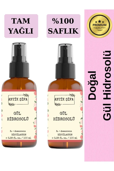 Antik Şifa Gül Suyu 200ml- (YAĞI ALINMAMIŞ) Saf Tam Yağlı Gül Hidrosolü (2 X 100 ML) ürün görseli 1