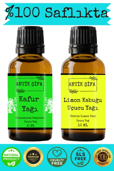Antik Şifa Saf Kafur Yağı ve Limon Uçucu Yağı - (10ml + 10ml) ürün görseli 1