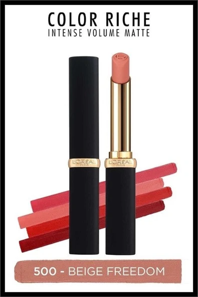 Loreal Paris Color Riche Colors Of Worth Intense Volume Matte Ruj - 500 Beige Freedom ürün görseli 1