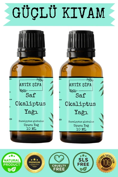Antik Şifa %100 Saf Okaliptus Uçucu Yağı Seti - 2x10 ml (SEYRELTİLMEMİŞ) ürün görseli 1