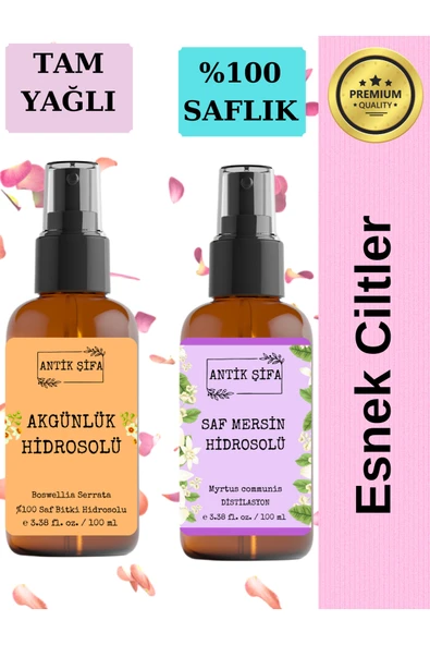 Antik Şifa Akgünlük Suyu ve Mersin Suyu 100 ml+100 ml Doğal  Sığla Hidrosolü ürün görseli 1