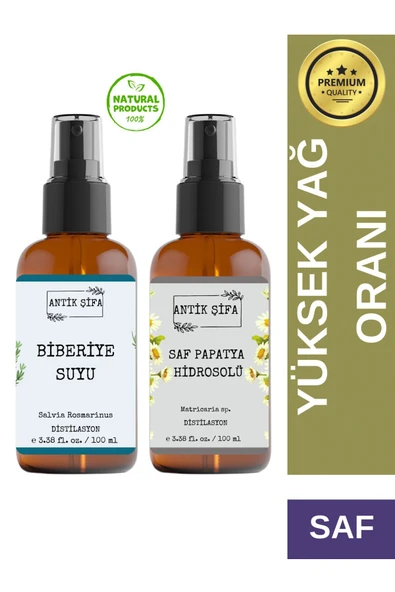 Antik Şifa Biberiye Suyu Ve Papatya Suyu Seti -gerginlik Hidrosolü Seti (2X100ML) ürün görseli 1