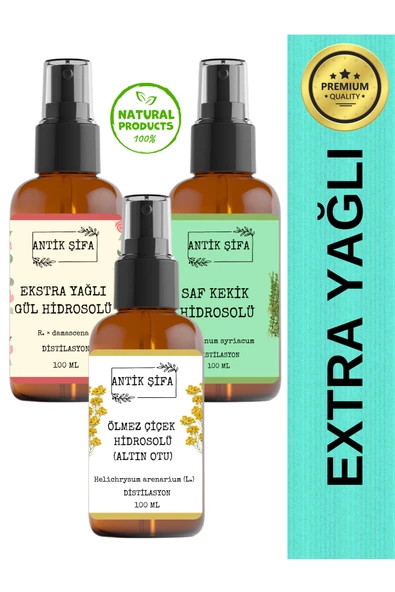 Antik Şifa Anti Dark Spot Hidrosol Seti - Ölmez Çiçek Gül Ve Kekik Suyu 3 X 100 ml ürün görseli 1