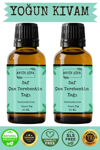 Antik Şifa Çam Terebentin Yağı - (2 X 20 ML) %100 Seyreltilmemiş, Doğal ürün görseli 1