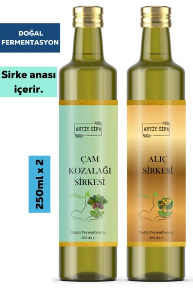 Antik Şifa Çam Kozalağı Sirkesi ve Alıç Sirkesi ( 250 ml + 250 ml ) - Doğal Fermente ürün görseli 1