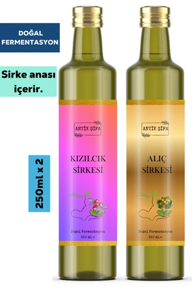 Antik Şifa Alıç Sirkesi ve Kızılcık Sirkesi ( 250 ml + 250 ml ) - Doğal Fermente ürün görseli 1