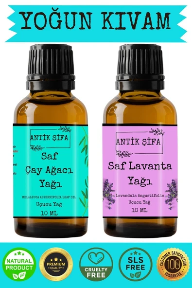Antik Şifa Çay Ağacı Yağı Ve Lavanta Yağı (10ML 10ML)-%100 Saf Uçucu Yağlar ürün görseli 1