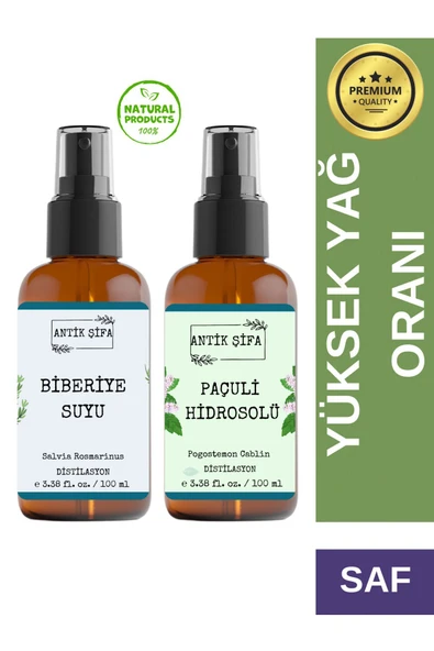 Antik Şifa Biberiye Suyu Ve Paçuli Suyu Seti - Tazeleyici Hidrosolü Seti (2X100ML) ürün görseli 1