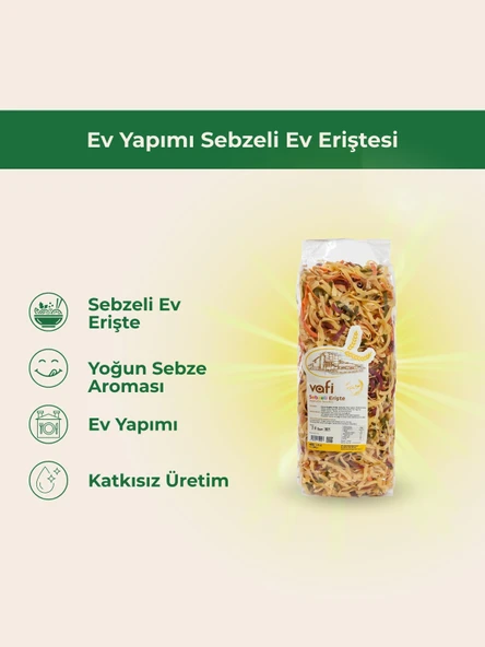 Ev Yapımı Sebzeli Ev Eriştesi 500 gr MG 1 ADET ürün görseli 1