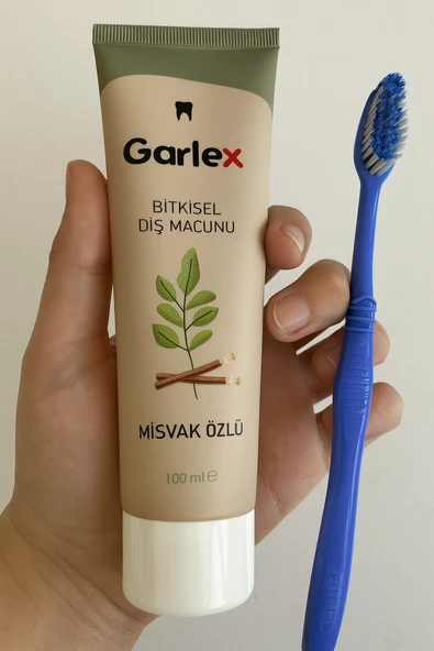garlex bitkisel diş macunu 100 ml, organik, misvak özlü ürün görseli 1