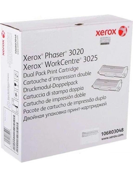 XEROX Phaser 106R03048 3000 Sayfa Siyah Toner 2'li Paket ürün görseli 1