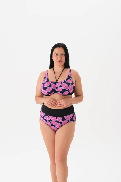 Büyük Beden Balenli Toparlayıcı Bikini Takım ürün görseli 1