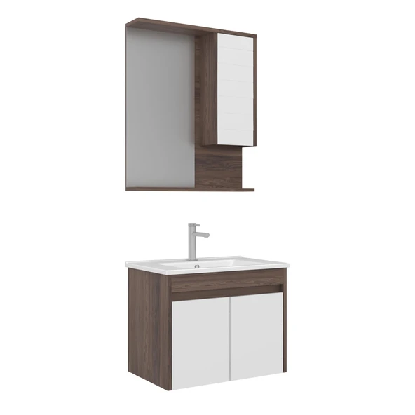 Orka Serra 65 cm Navaro/Beyaz Banyo Dolabı Takımı ürün görseli 1