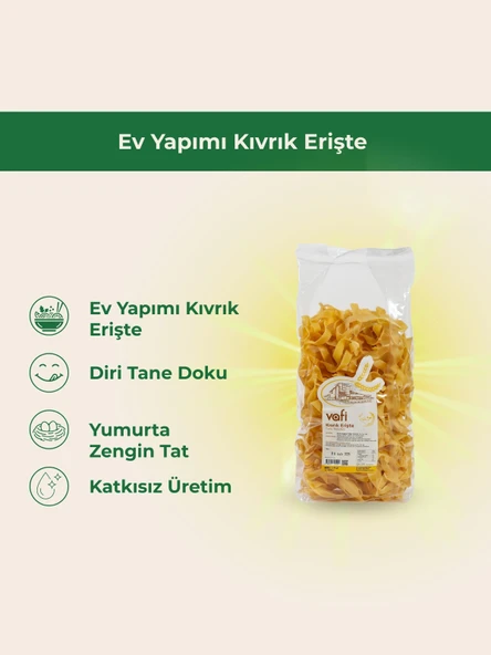 Ev Yapımı Kıvrık Erişte 500 gr MG 1 ADET ürün görseli 1