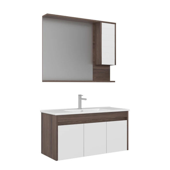 Orka Serra 100 cm Navaro/Beyaz Banyo Dolabı Takımı ürün görseli 1