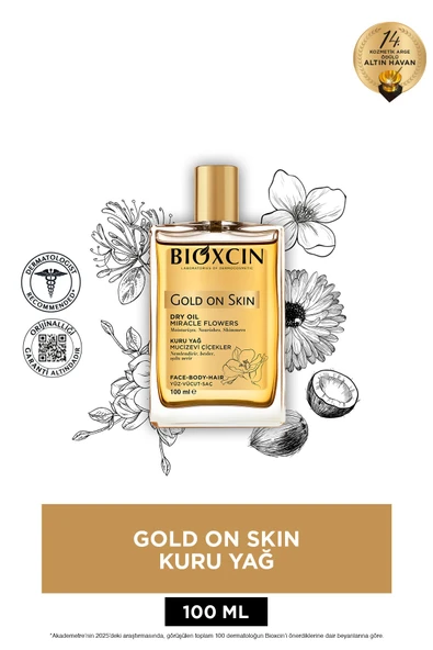 Bioxcin Gold On Skin Kuru Yağ 100 ml Sprey Doğal, Cilt & Saç İçin Besleyici, Nemlendirici Yağ, Monoi Kokulu ürün görseli 1