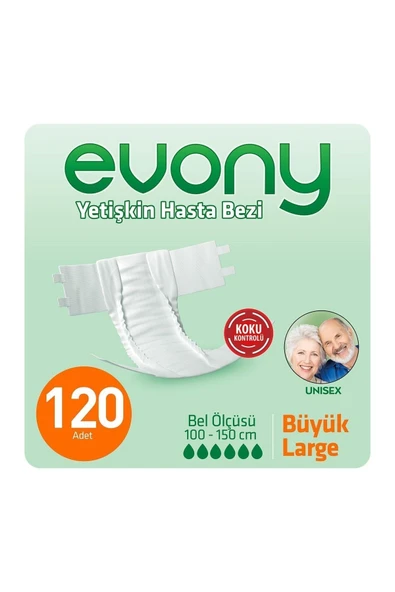 EVONY Yetişkin Bezi Large 120 Adet ürün görseli 1