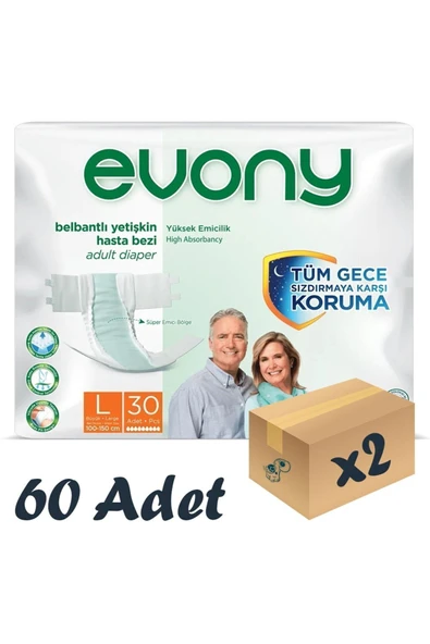 EVONY Yetişkin Bezi Large 60 Adet ürün görseli 1