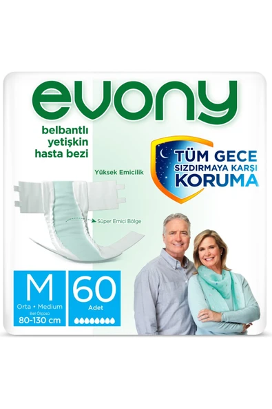 EVONY Yetişkin Bezi Medium 60 Adet - Resim 2