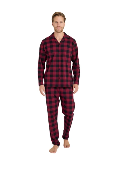 9209-kly ekose erkek pijama takımı ürün görseli 1