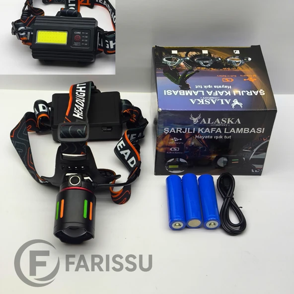 PTTAVM: Alaska Profesyonel 30W Lazer LED Şarjlı Kafa Lambası | 1