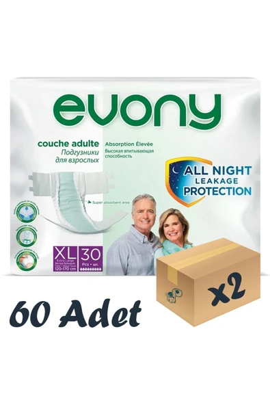 EVONY Yetişkin Bezi X-Large 60 Adet ürün görseli 1