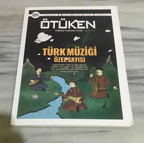 ÖTÜKEN DERGİSİ Mart Nisan 2021 Sayı 191 TÜRK MÜZİĞİ ÖZEL SAYISI (Sahafiye Kitap) ürün görseli 1